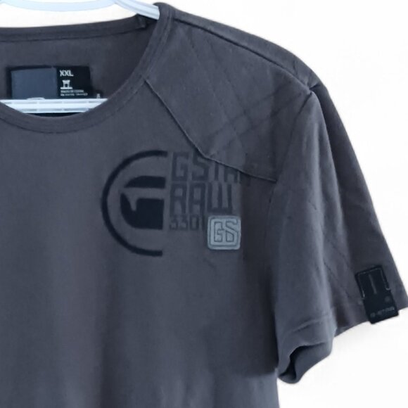 G-Star RAW 3301 Men’s T-Shirt XXL Dark Gray Charcoal Crew Neck Short Sleeve - Picture 12 of 13